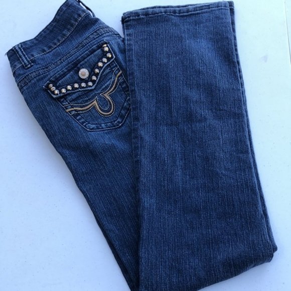 LIKE NEW DESIGNER DENIM SAZA BOOTCUT JEANS 5/27x33 FLAP POCKET ❤️ - Picture 11 of 12